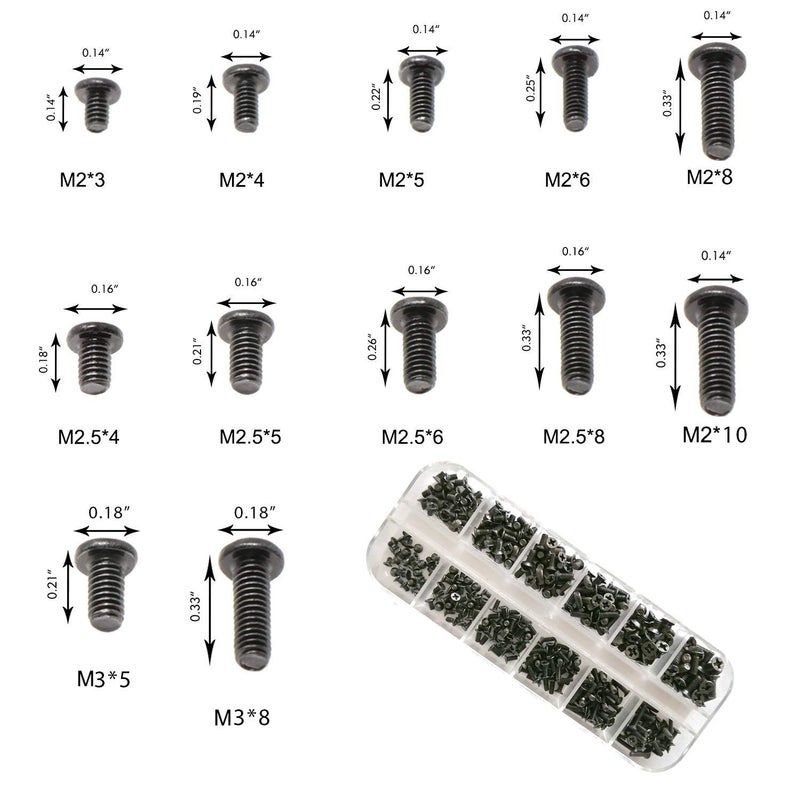 Easycargo 240pcs 12 Sizes Laptop Screws Kit, Notebook Computer Replacement Screws Assortment Kit,M2 M2.5 M3, for Lenovo Toshiba Gateway Samsung HP IBM Dell Sony Acer Asus SSD Hard Disk SATA SSD M.2 - Image 2